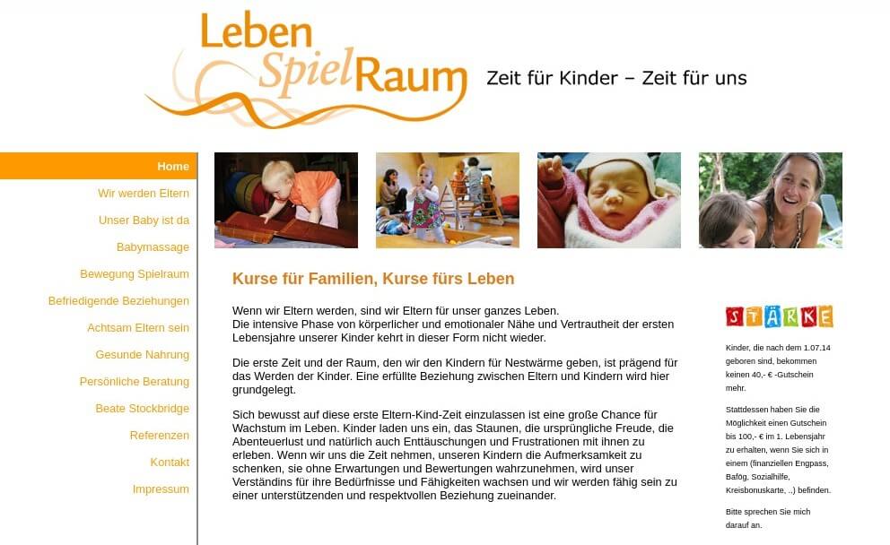 Screenshot der alten Startseite